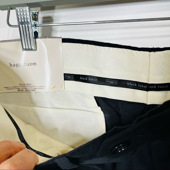 Haggar Black Label Black Pants Classic American Fit Plain Front NWT! - Picture 4 of 8